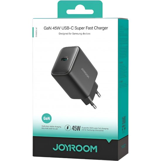 Charger Mobile Joyroom USB+PD Super Fast Gan Charging 45W JR-TCG13 Black